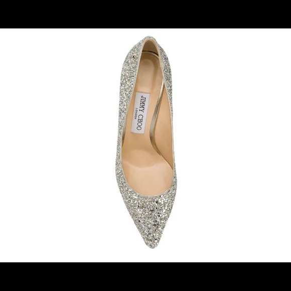 jimmy choo romy 100 silver glitter pumps size 35.5 - Picture 4 of 11